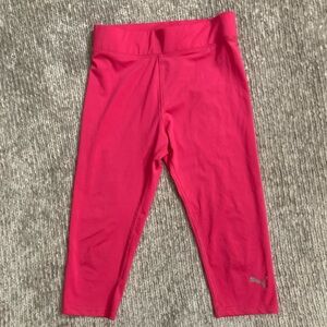 Girls Pink Puma Capri Leggings Size‎ 6X | Activewear Athleisure Dance Gym